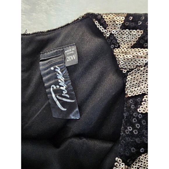 Trixxi Plus Black Gold Aztec Pattern Sequin Dress-SZ 20W - Picture 7 of 7